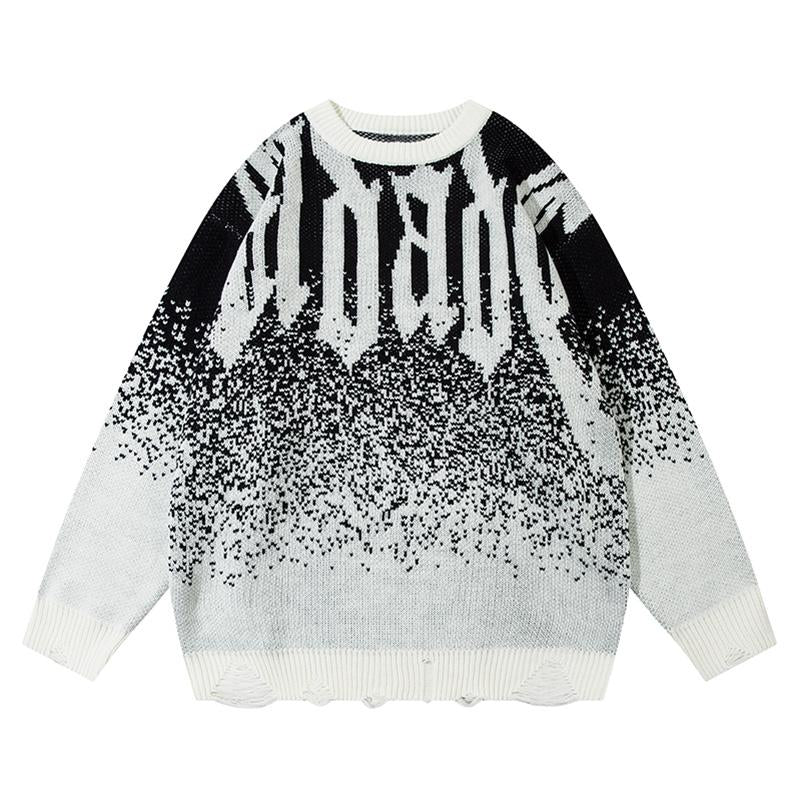 Big Letter Sweater Pullovers Oversize Autumn Casual Round Neck Warm Long Sleeve Special Design