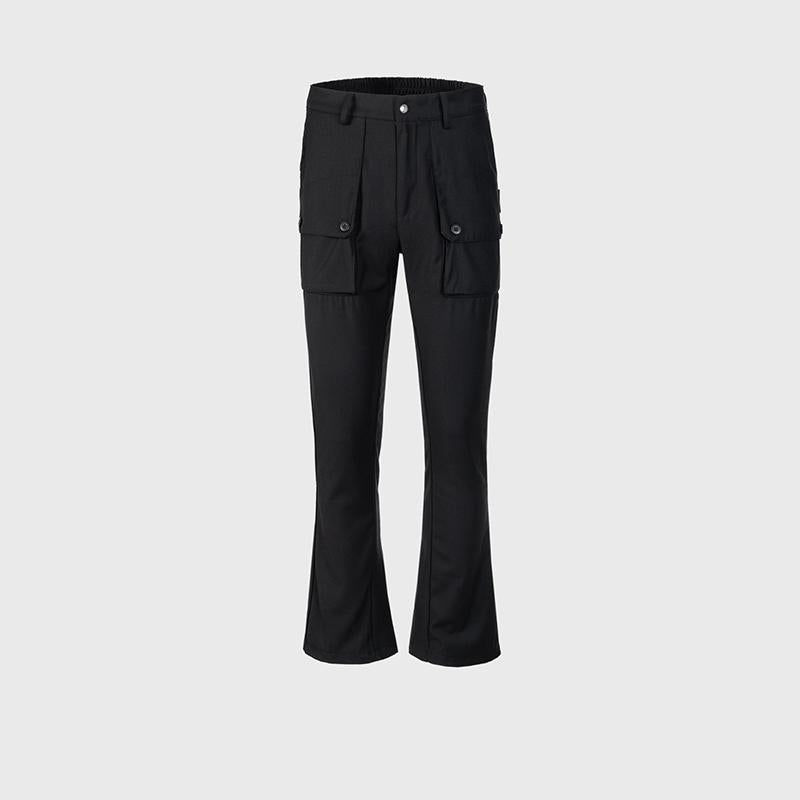 Women's Clothing Men's Urban Black Trousers Unisex Casual Pants With Shell Buckle