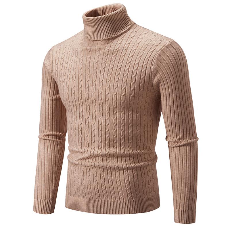 2023 Cross-border Autumn And Winter Foreign Trade New Men's Solid Color Sweater Fashion Long Sleeve Turtleneck Sweater Couple Base Shirt