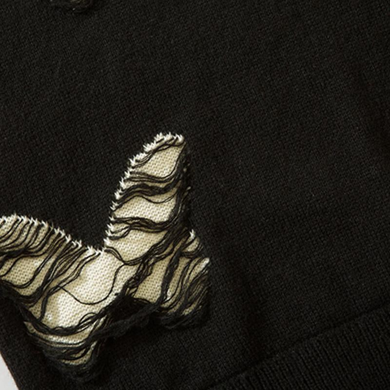 Hole Fringed Sweater Long Sleeves Fashion Pullovers Oversize Basic Autumn Casual Streetwear Trendy