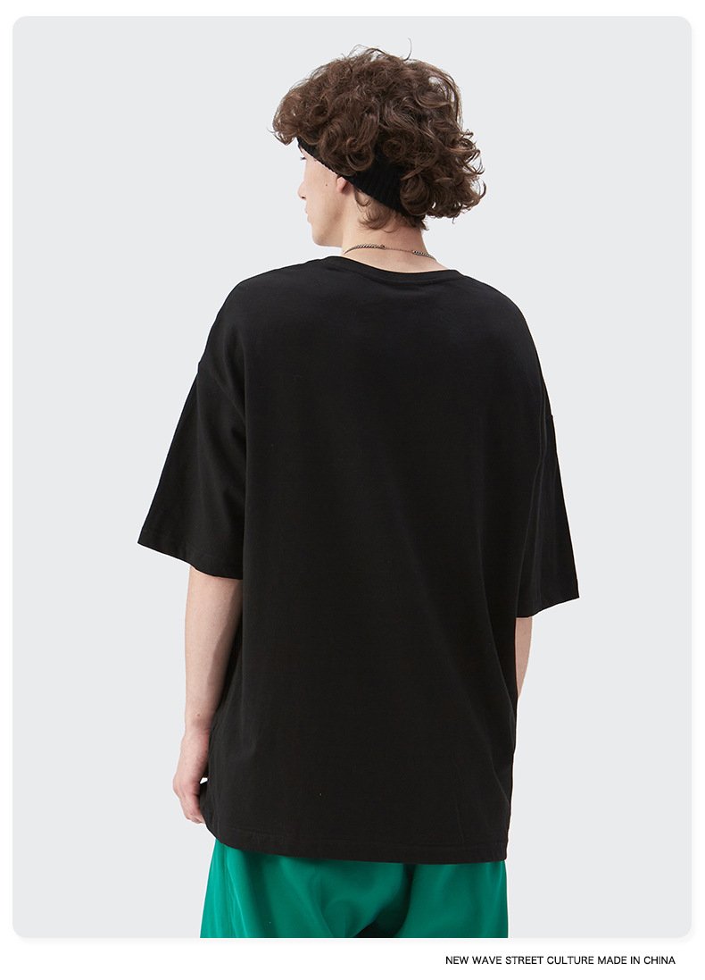 Live Supply 2022 Summer New Rainbow Plush Bear Loose Short-sleeved T-shirt Men's Couple Dress