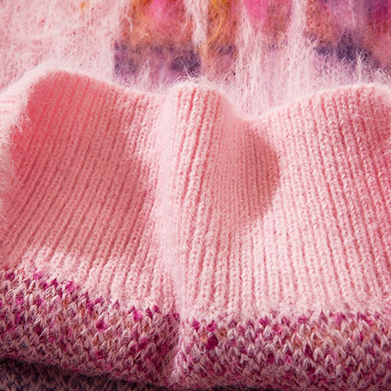 Big Colorful Letter Print Sweater Autumn Fashion Loose All-Match Pullover Winter Long Sleeve Tops