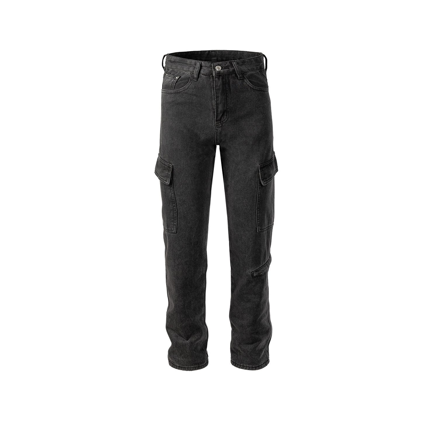 Men's Spring And Summer Urban Vintage Washable Old Trousers Unisex Zipper Multi-Pocket Jeans