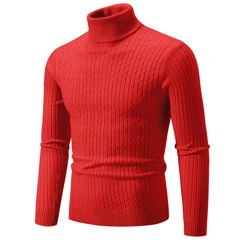 2023 Cross-border Autumn And Winter Foreign Trade New Men's Solid Color Sweater Fashion Long Sleeve Turtleneck Sweater Couple Base Shirt