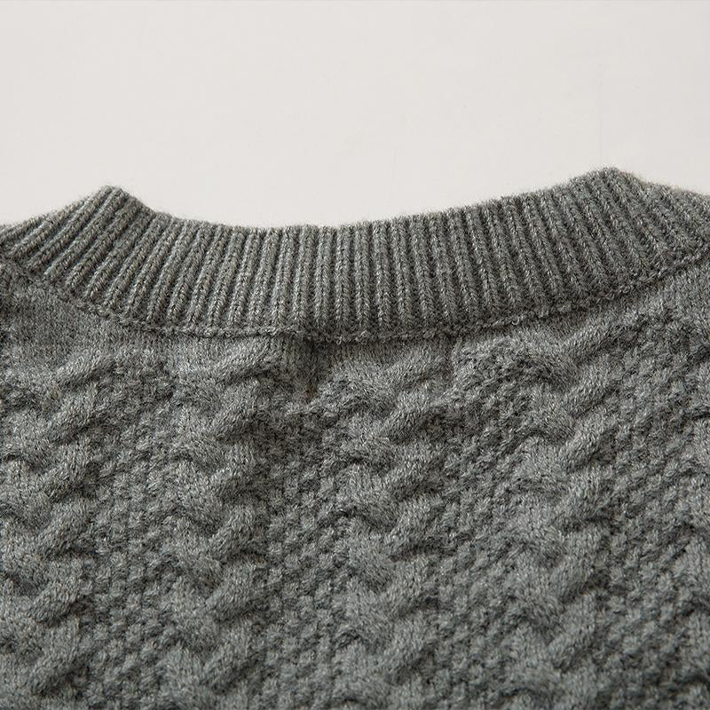 V-Neck Knit Sweater Loose Pullover Winter Tops Autumn Fashion Streetwear Long Sleeve Solid Color