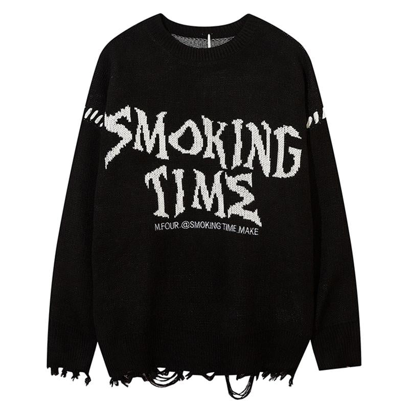 Bear Knitted Jumper Vintage Sweater Loose Pullover Winter Tops Autumn Fashion Streetwear Long Sleeve