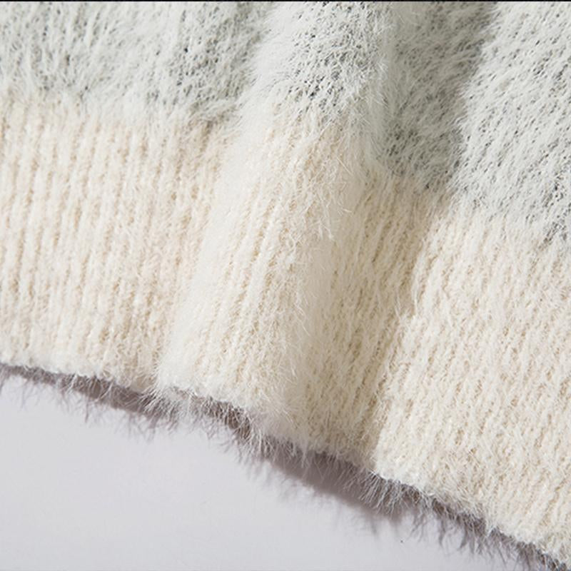 Dragon Gradient Sweater Round Neck Fashion Long Sleeve Casual Warm Autumn Loose Winter Pullovers
