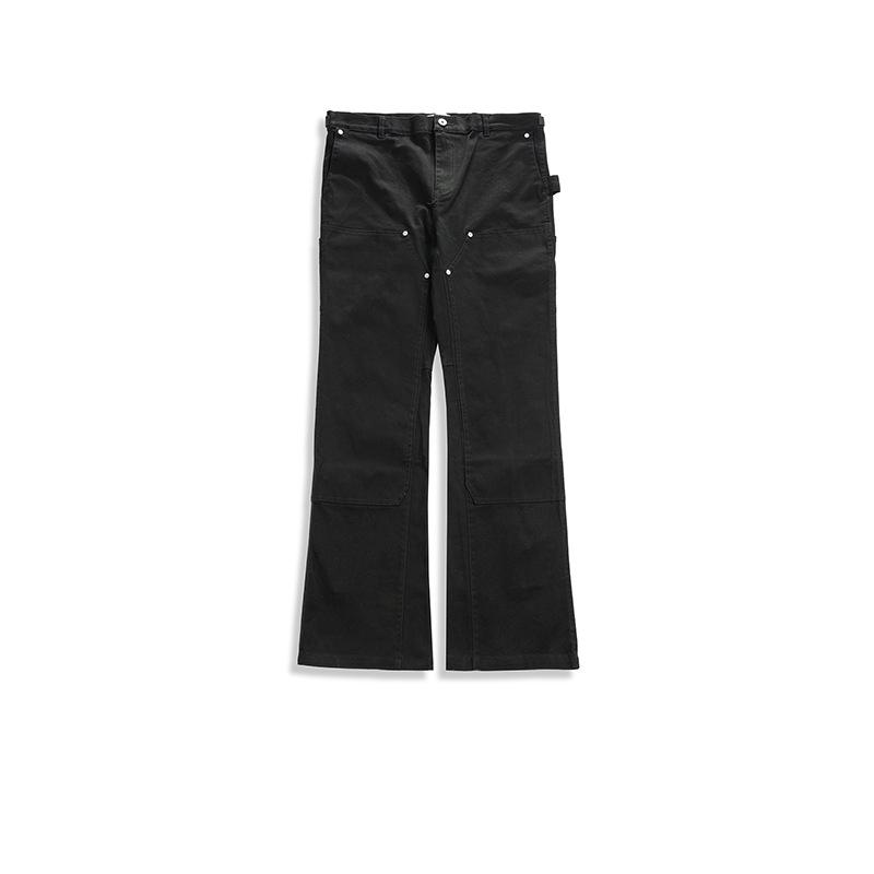 Men's Women's Autumn And Winter Neutral High Street Back Pocket Zipper Straight Trousers VIBE Heavy Industry Horn
