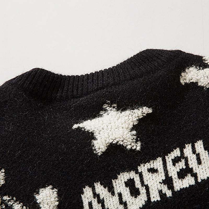Cartoon Dragon Round Neck Sweater Tops Autumn Loose Pullover Fashion Winter High Quality Casual