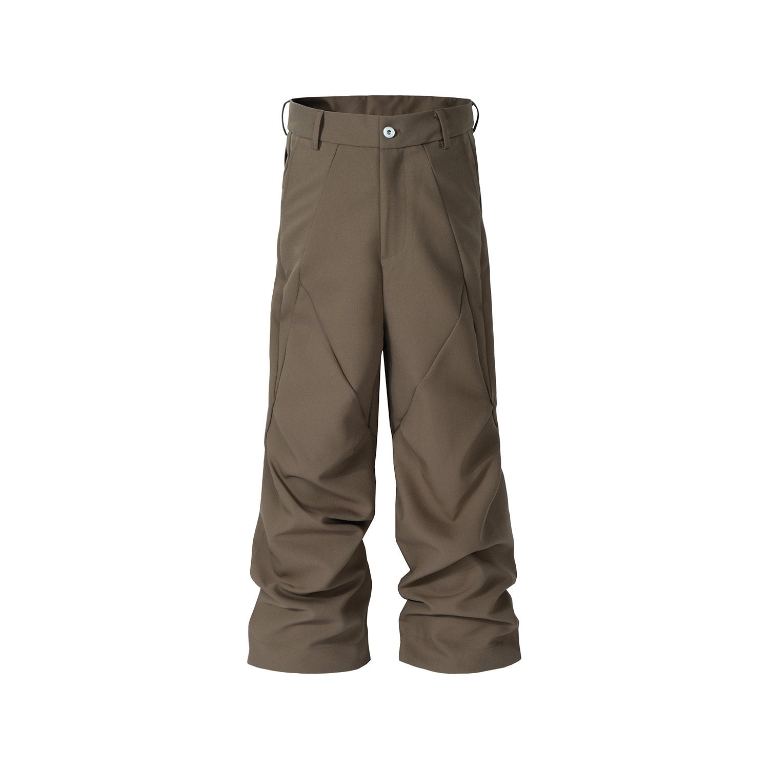 Men's And Women's Knee Double Pleated Diamond Cut-off Trousers Unisex Wide-Barrel High Street Unisex Wide-Leg Trendy Pants