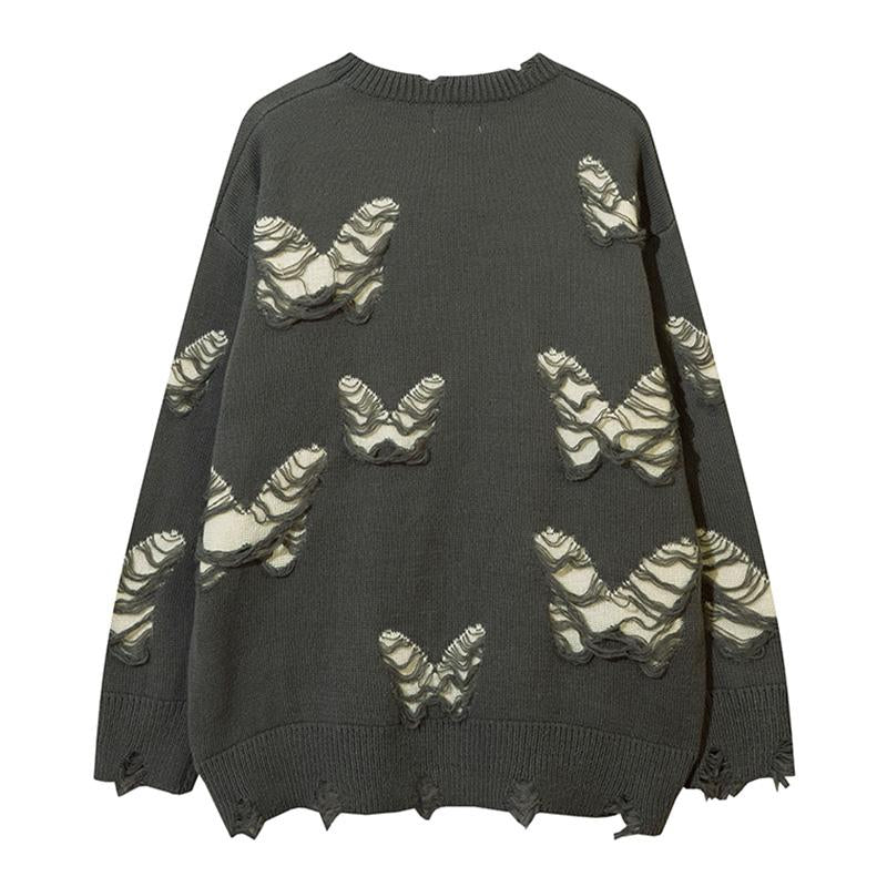 Hole Fringed Sweater Long Sleeves Fashion Pullovers Oversize Basic Autumn Casual Streetwear Trendy