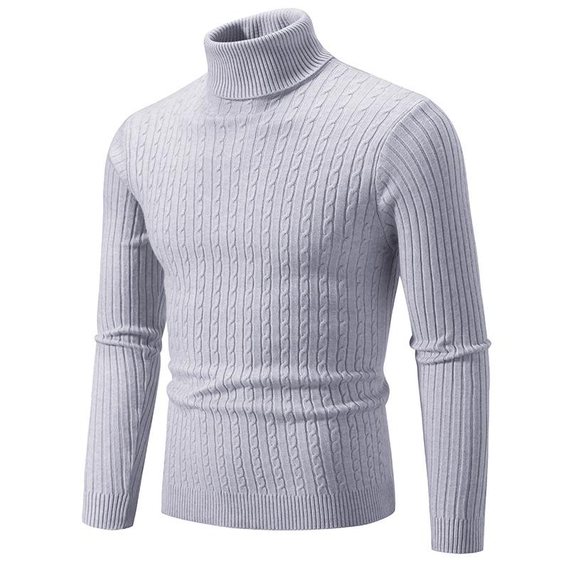 2023 Cross-border Autumn And Winter Foreign Trade New Men's Solid Color Sweater Fashion Long Sleeve Turtleneck Sweater Couple Base Shirt