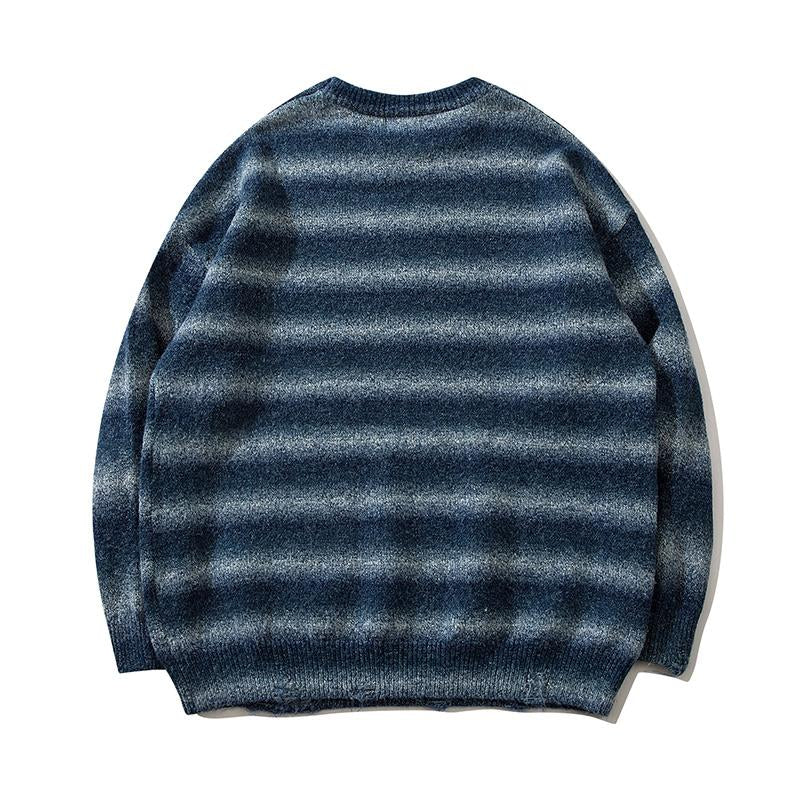 Striped Sweater Long Sleeves Warm Autumn Harajuku Casual Trendy Fashion Loose O Neck Winter