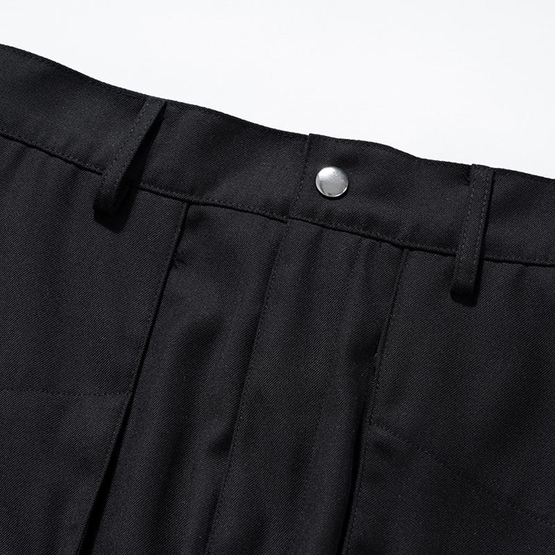 Women's Clothing Men's Urban Black Trousers Unisex Casual Pants With Shell Buckle