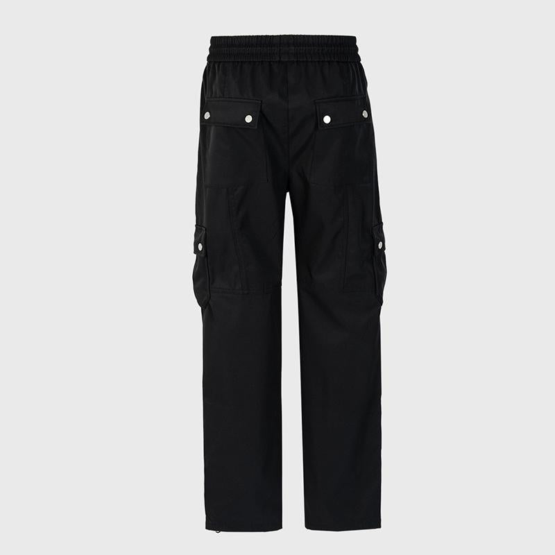 Men's And Women's Urban Functional Multi-Pocket Pants Unisex Black Samurai Casual Pants With Zipper Leg