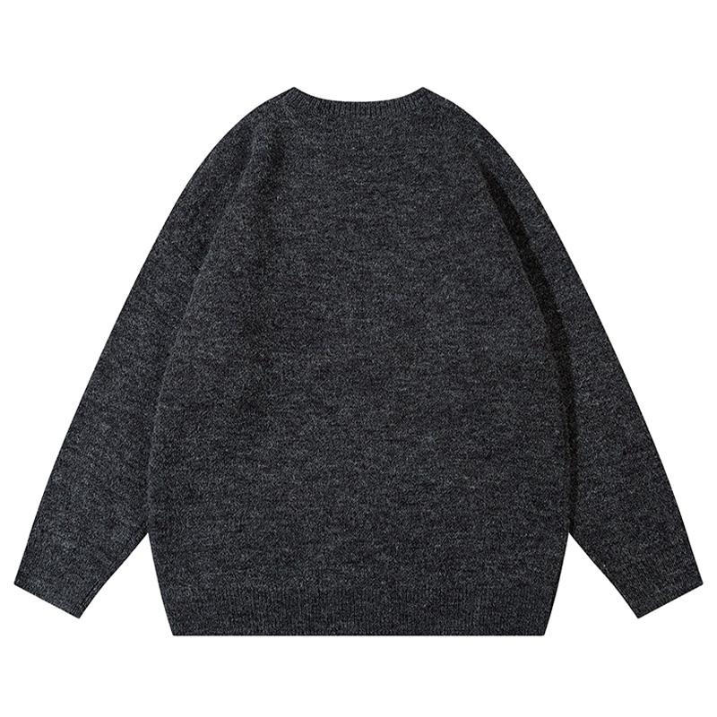 Embroidered Star Sweater Loose Long Sleeves Fashion O Neck Trendy Pullovers Simple Design Warm Autumn Knitted Casual
