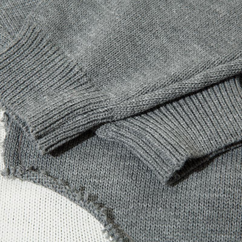 Letter Sweater Autumn Crew Neck Winter Loose High Street Casual Fashion Streetwear Warm Basic Pullover