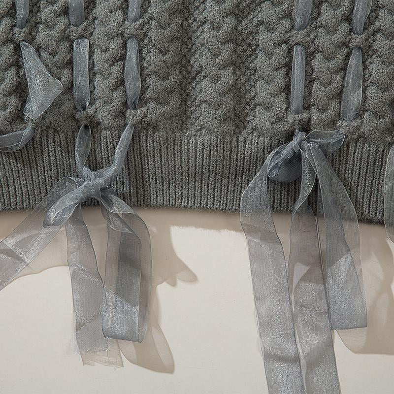 V-Neck Knit Sweater Loose Pullover Winter Tops Autumn Fashion Streetwear Long Sleeve Solid Color