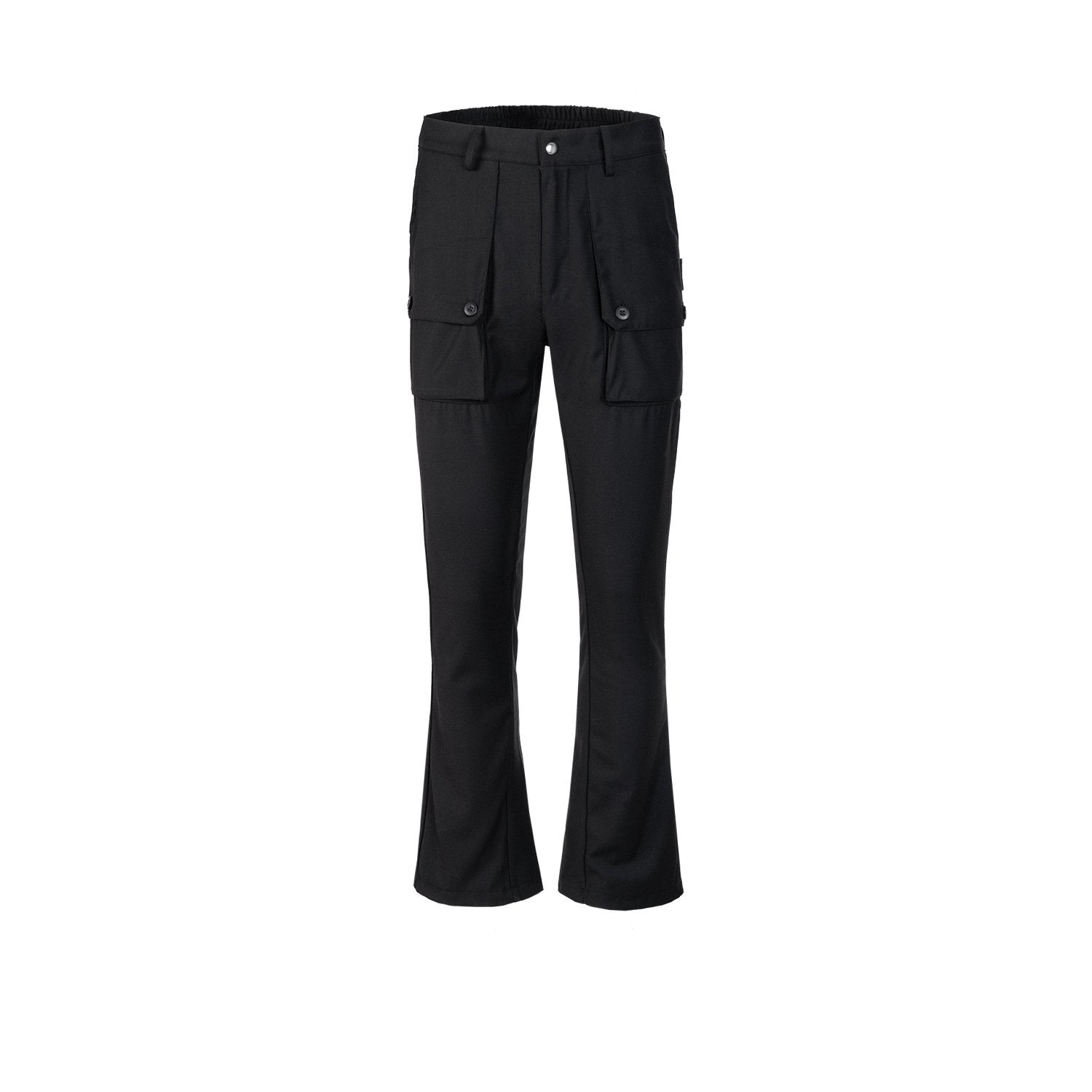 Women's Clothing Men's Urban Black Trousers Unisex Casual Pants With Shell Buckle