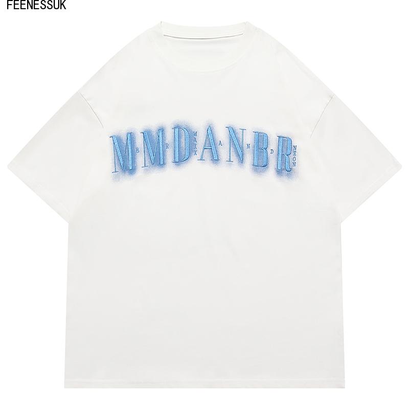 Graffiti Letter Printing Summer T Shirt Minimalist Cotton High Quality Fashion Simple Design Loose Oversize Casual Tops