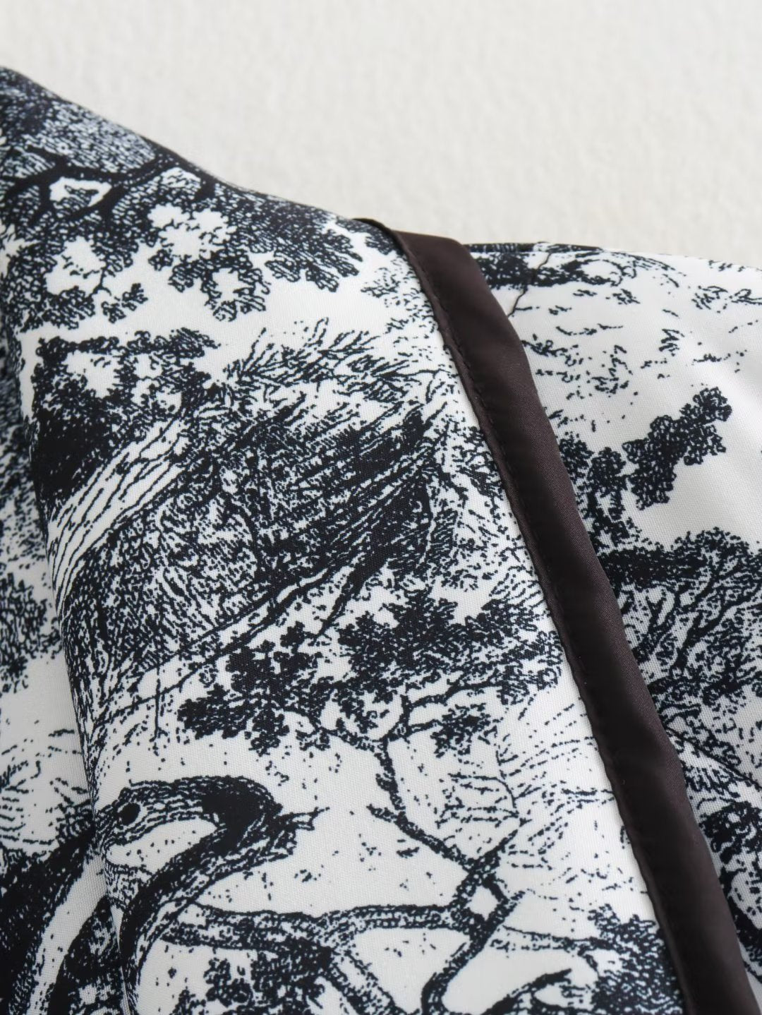 Autumn Winter Printing Quilted Cotton Padded Jacket Pocket on Both Sides Baggy Coat