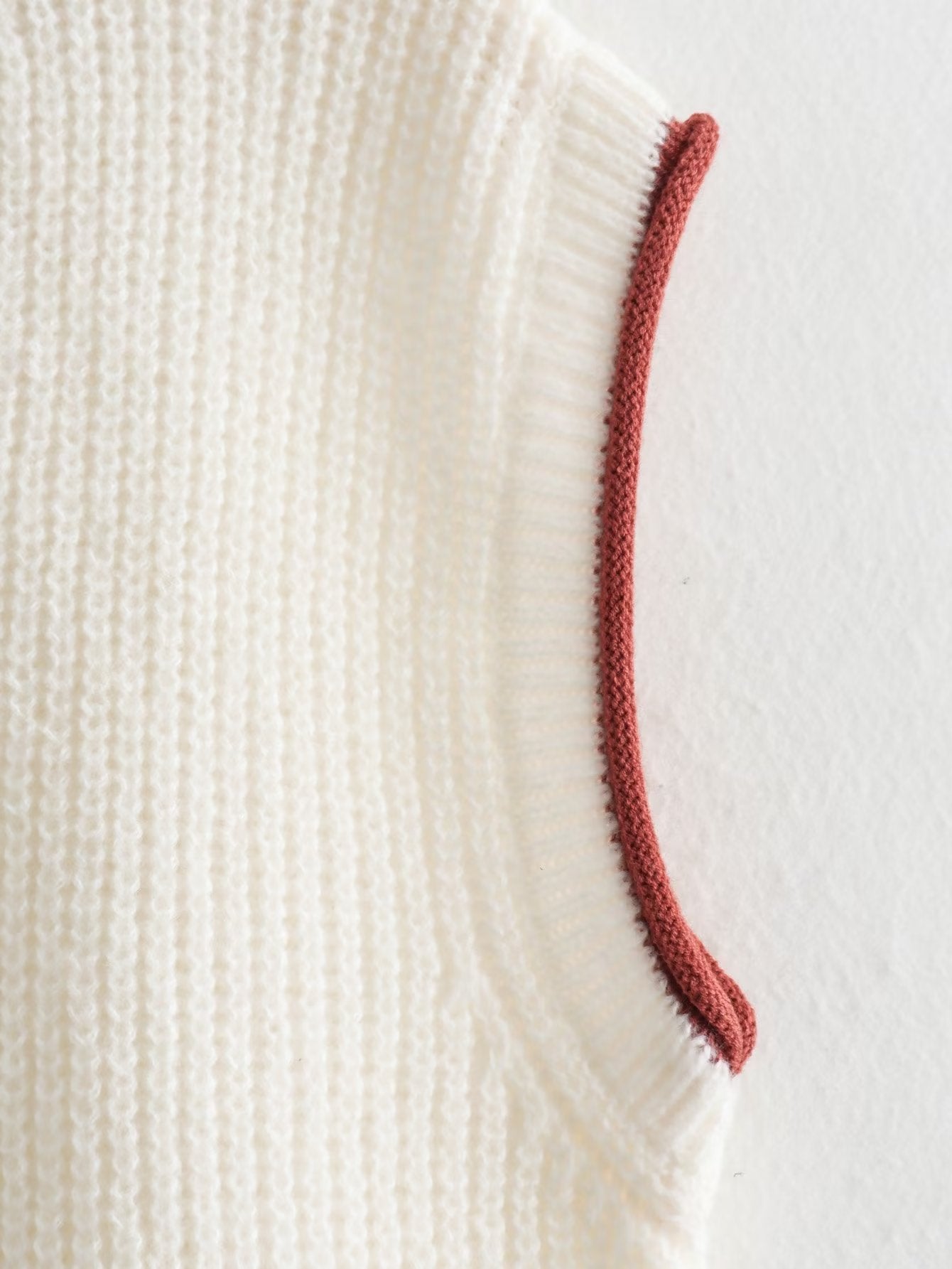 Autumn Women Street round Neck Knitted Black Edge Sweater