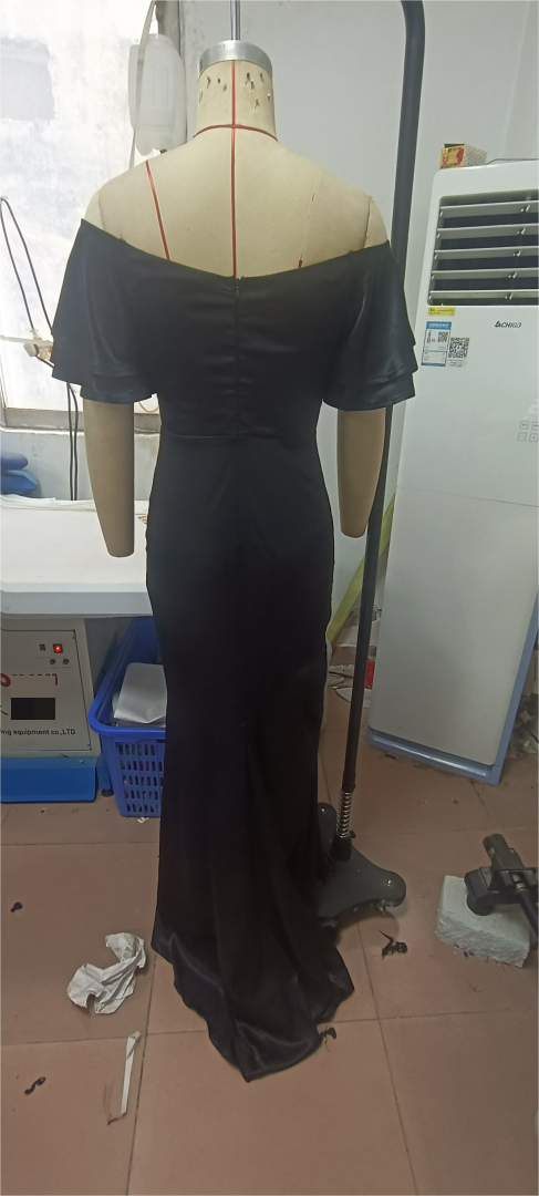 Plus Size Women One Neck Slim Dress Solid Color Sheath Maxi Dress