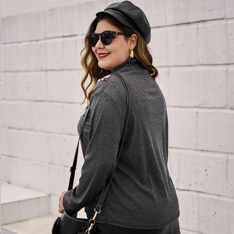 Plus Size Solid Women Clothing Tops