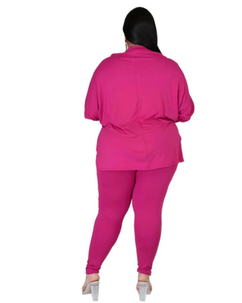 Plus Size Fall Winter Turtleneck Solid Color Split Long-Sleeved Trousers Women Casual Sports Suit