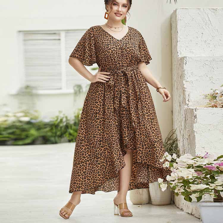 Plus Size Printed Pullover Office Maxi Dress Middle East Women Dress Women