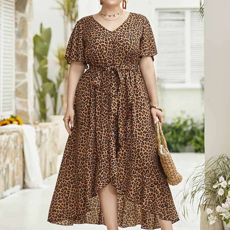 Plus Size Printed Pullover Office Maxi Dress Middle East Women Dress Women
