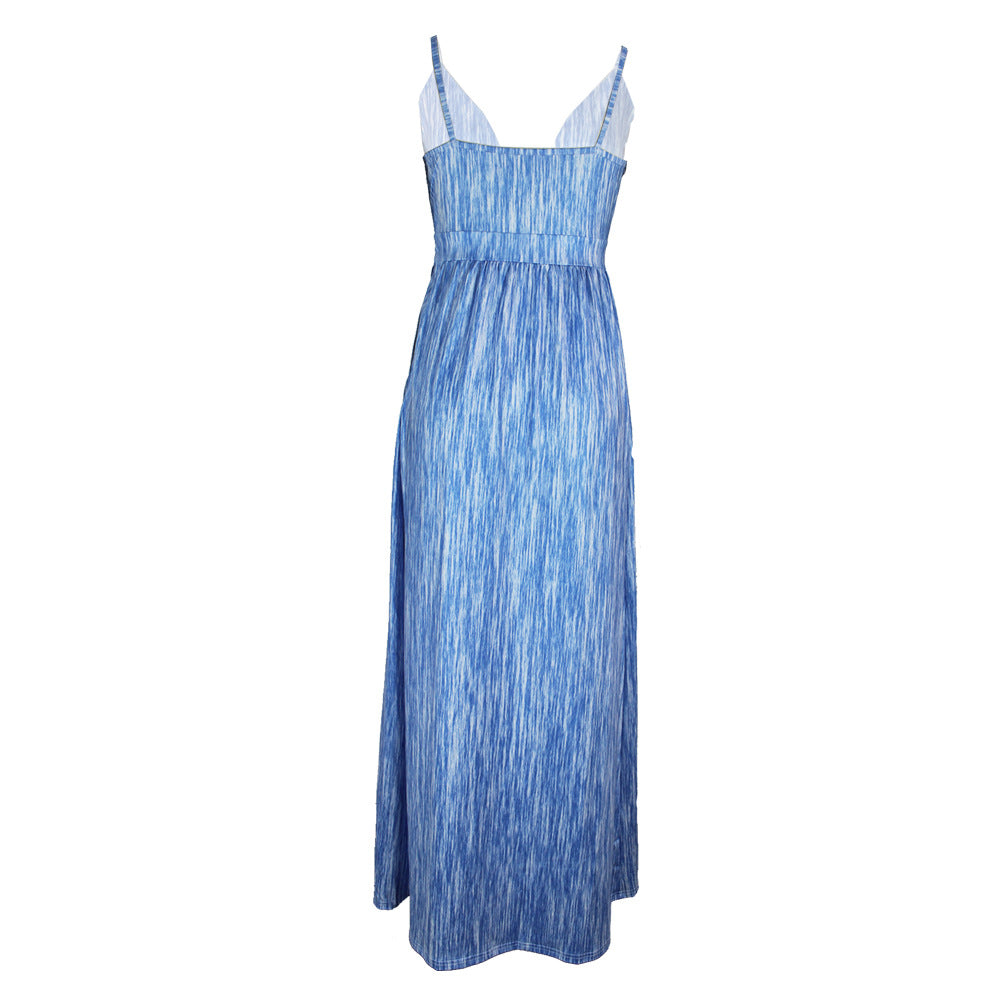 Plus Size Office Solid Color Maxi Dress Fashionable Elegant Sexy Strap Type Dress