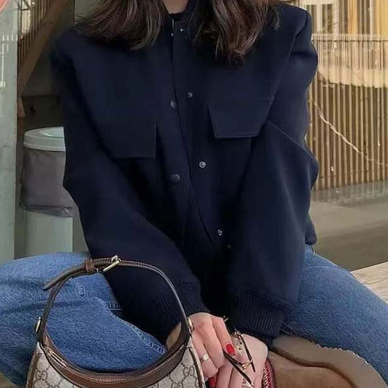 Autumn Women Jacket Women Clothing Graceful Fashionable Pocket Solid Color Jacket Coat for Women