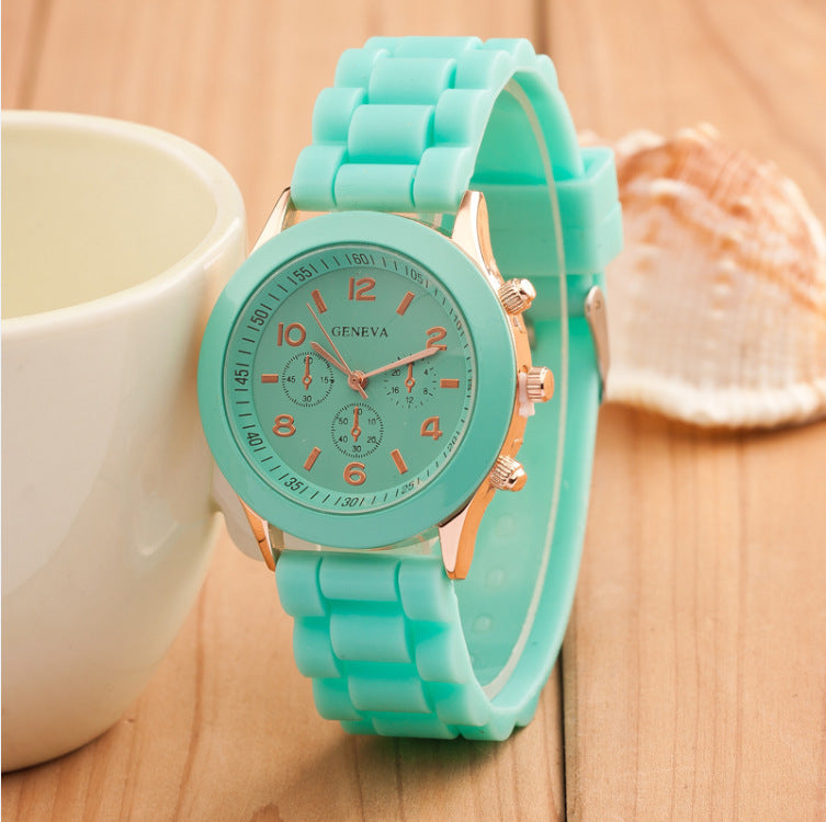 Silicone Couple Trendy  Women's Quartz Wristwatch