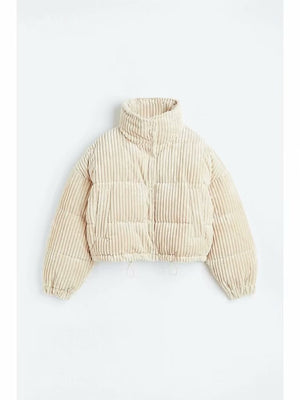 Autumn Women Street Corduroy Bread Coat Cotton Coat