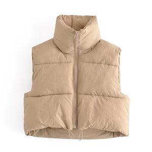 Cotton Padded Jacket Vest Korean Women's Clothing Spring Casual Simple Short Top