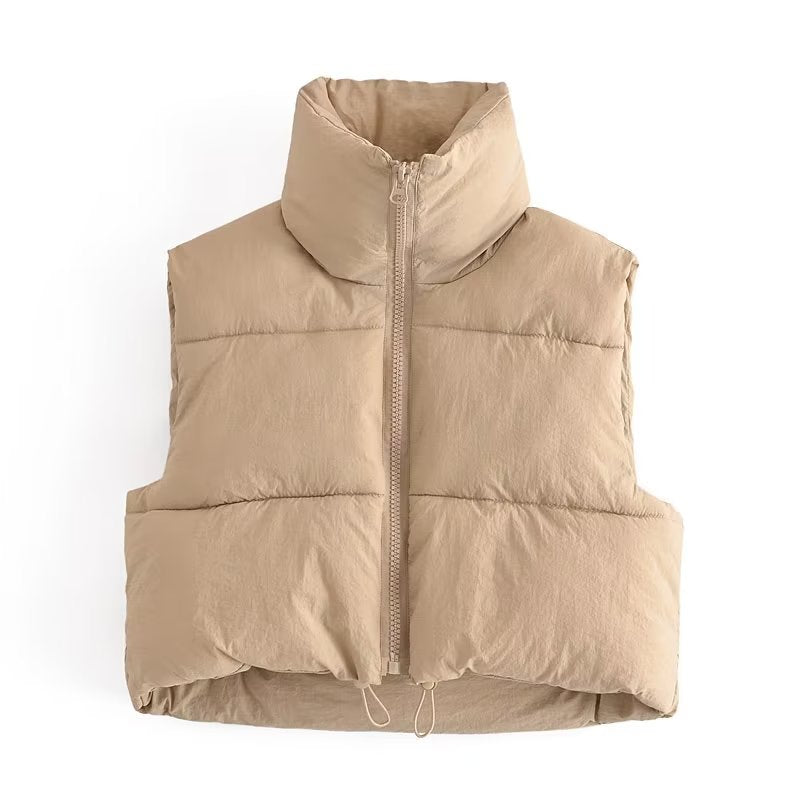 Cotton Padded Jacket Vest Korean Women's Clothing Spring Casual Simple Short Top