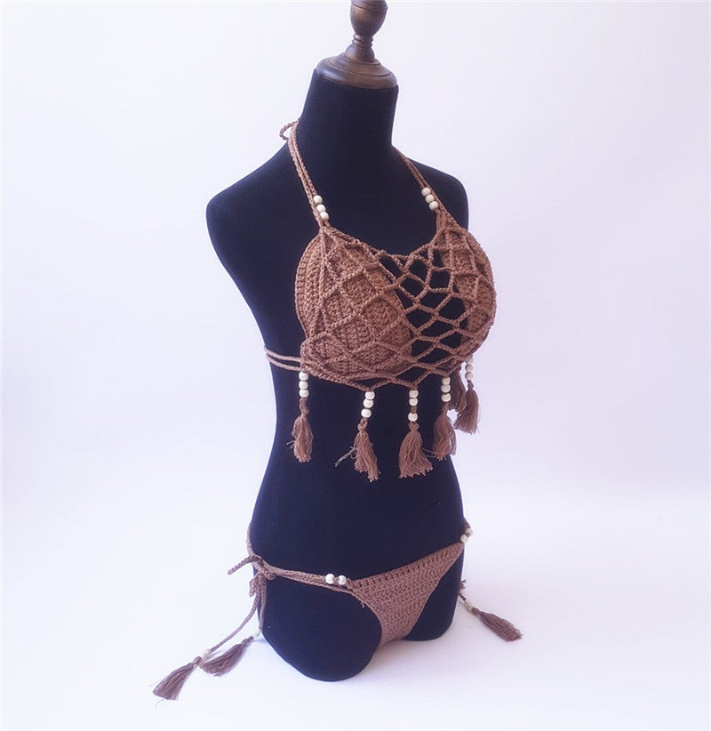 Hollow Mesh Lace-up Swimwear