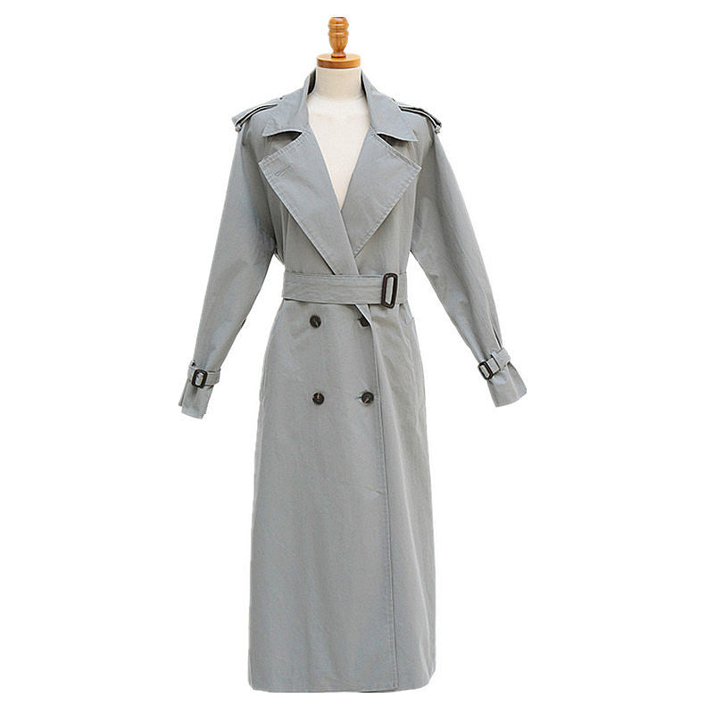 Korean Spring Autumn Slim Fit Waist Women Coat Mid-Length Casual Trench Coat Women