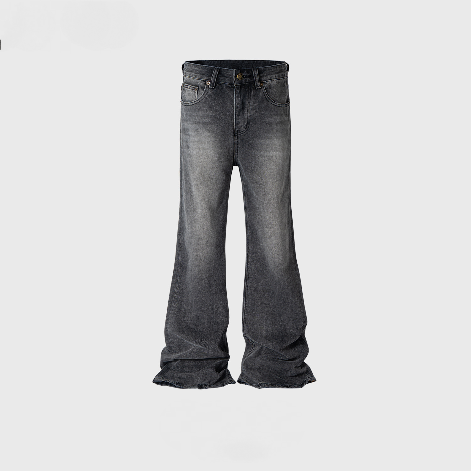 Men's Wear Women's Paris Style Black And Grey Washed Trousers Men's And Women's Same Style Old Tear Tear Jeans Trendy