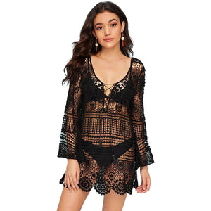 Lace Loose Beach Vacation Smock Dress