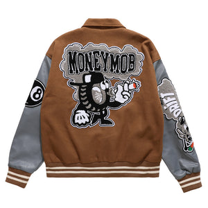 Money mob Cartoon Basketball Varsity Jacket