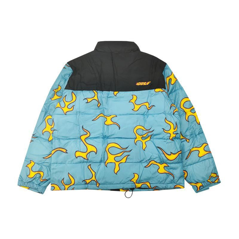 Blue Flame Down Cotton Autumn And Winter Puffer Jackets
