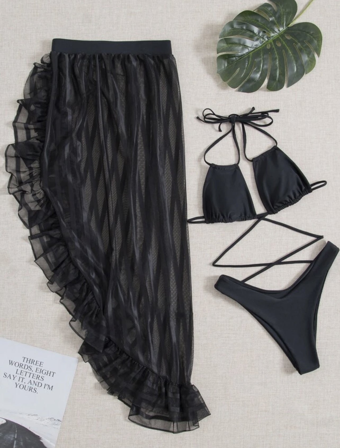 Fringed Three-piece Swimsuit