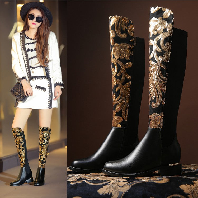 Knight cowhide leather boots