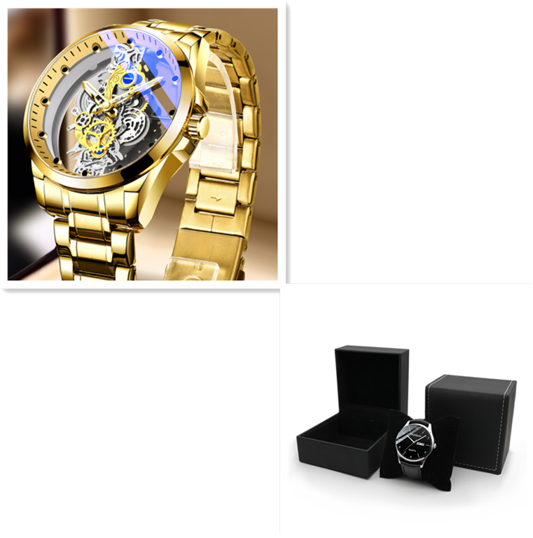 Luxury Gold Automatic Quartz Vintage Men's Watch