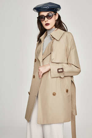 Trench Coat Women Mid-Length Korean Spring Autumn Chic Loose Little Trench Coat Women Chameleon