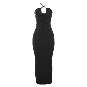 Women Clothing Summer Women Collection Trend Sexy Cutout Sling Backless Slim Fit Dress