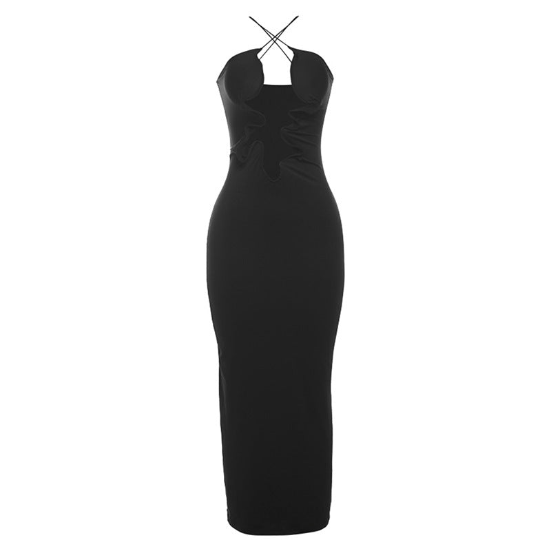 Women Clothing Summer Women Collection Trend Sexy Cutout Sling Backless Slim Fit Dress