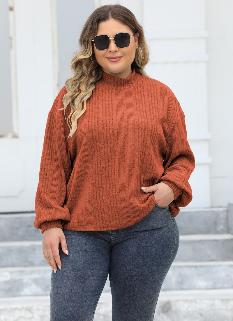 Plus Size Lady Pullover Tops Spring Autumn Women Clothes Half Turtleneck T Shirt Flocking Rib Bottoming Shirt